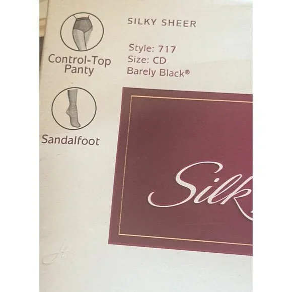 Hanes Silk‎ Reflections Control Top Pantyhose Size CD 3 Pr Barely Black Silky - Picture 3 of 4